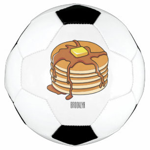 Pancake cartoon illustration soccer ball