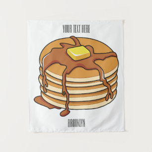 Pancake cartoon illustration  tapestry