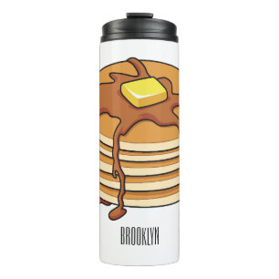 Pancake cartoon illustration  thermal tumbler