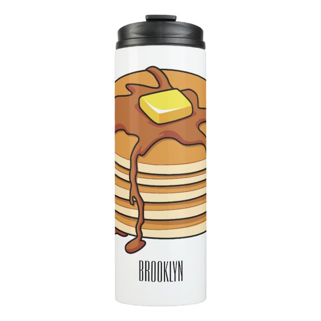 Pancake cartoon illustration  thermal tumbler (Front)
