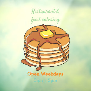 Pancake cartoon illustration window cling