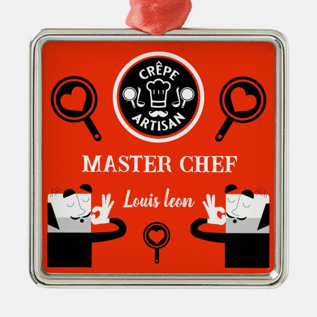 Pancake Chef Master Metal Ornament (Front)