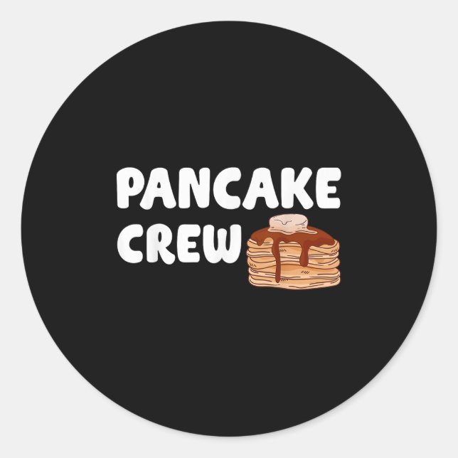 Pancake Crew Funny Pancake Lover Pancake Christmas Classic Round Sticker (Front)