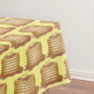 Pancake Flapjacks Johnnycakes Syrup Breakfast Food Tablecloth
