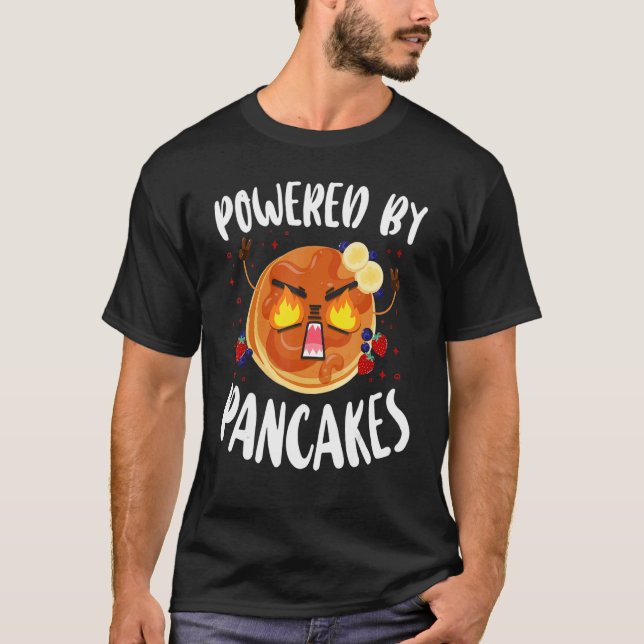 Pancake  Kids Powered By Pancakes T-Shirt (Front)