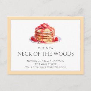 Pancake Moving New Home Announcement Postcard