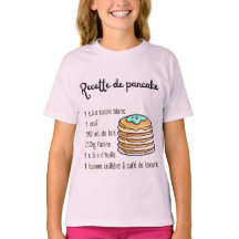 Pancake Pastry Recipe Kids Teens Baking T-Shirt