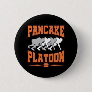 Pancake Platoon Football Offensive Line Lineman 2 Inch Round Button