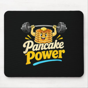Pancake Power Funny Bodybuilding Pancakes Dumbbell Mouse Pad