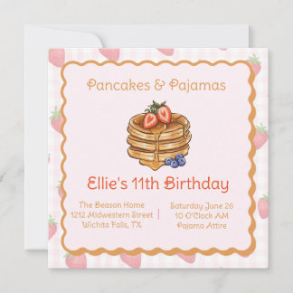 Pancake & Pyjama Brunch Anniversaire Invitation