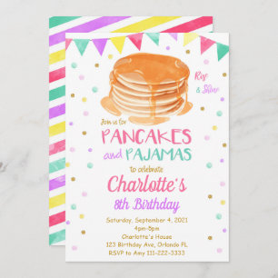 Pancake Pyjamas Birthday Invitation