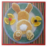 Pancake Rabbit Breakfast Fun Designer Tile Trivet<br><div class="desc">My original,  copyrighted photo of some special pancakes makes a colourful,  fun tile trivet.</div>