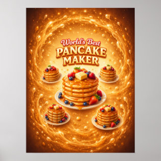 Pancake Stack Syrup Glow Vibe Poster