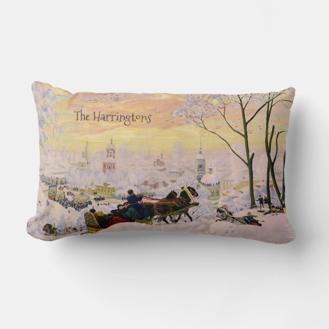 “Pancake Week” art optional name throw pillow (Front)