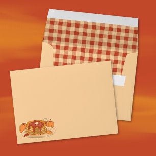 Pancakes and Buffalo Plaid Pattern Fall Envelope