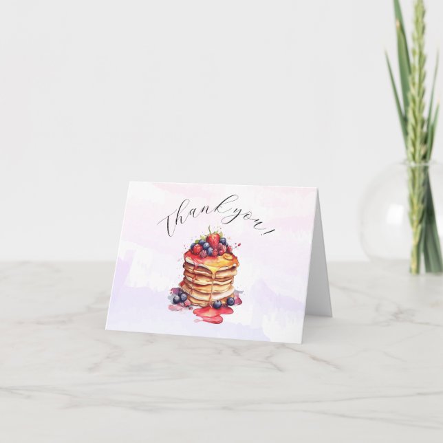 Pancakes and Pacifiers Brunch Baby Shower Thank You Card (Front)