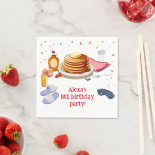 Pancakes and Pajamas Breakfast Party Napkin