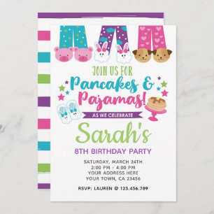 Pancakes and Pyjamas Birthday Invitation