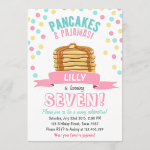 Pancakes and Pyjamas Birthday Party Invitation