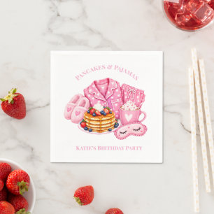 Pancakes and Pyjamas Girl's Birthday Party Napkin