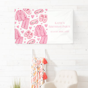 Pancakes and Pyjamas Girl's Birthday Party Welcome Banner