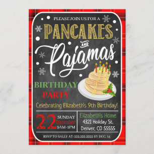 Pancakes And Pyjamas Holiday Invitation