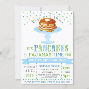 Pancakes and Pyjamas Invitation   Pajama Party
