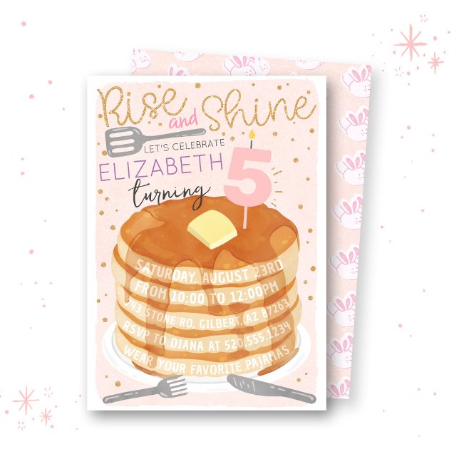 Pancakes and Pyjamas Sleepover Birthday Invitation (Creator Uploaded)