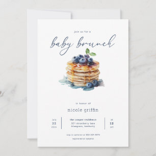 Pancakes Baby Brunch Baby Shower Invitation modern