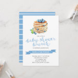 Pancakes Baby Shower Brunch Invitation<br><div class="desc">This baby shower brunch invitation features a watercolor pancake stack with blueberries and blue stripes. The blue is sweet for a baby boy,  girl,  or gender neutral! © 2022 Tea Olive Co.</div>