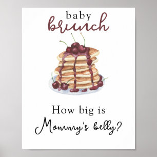 Pancakes Baby shower How big is Mommy's belly? Poster