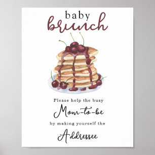 Pancakes baby shower Mom to be addressee Poster