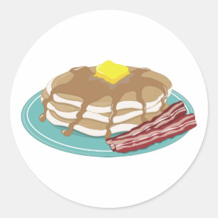 Pancakes Bacon Classic Round Sticker