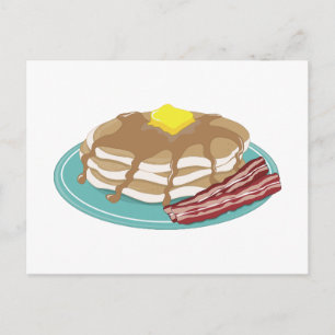 Pancakes Bacon Postcard