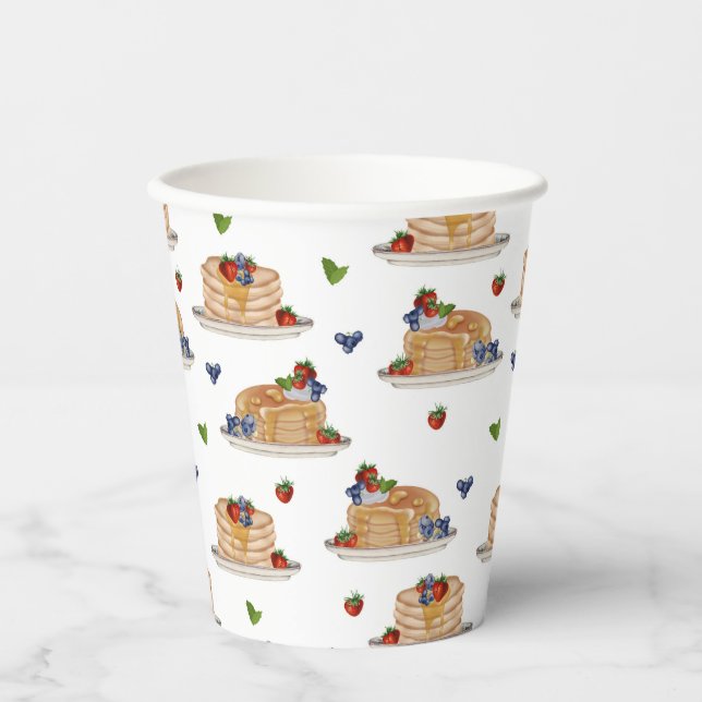 Pancakes Berries Breakfast Brunch  Paper Cups (Front)