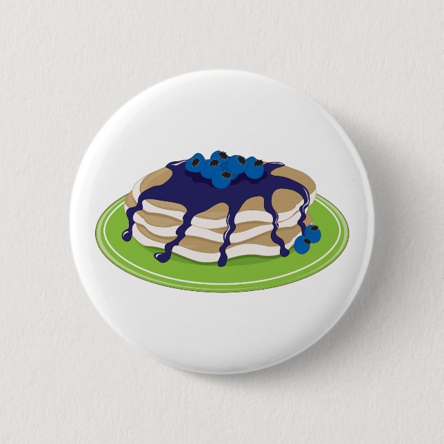 Pancakes Blueberry 2 Inch Round Button (Front)