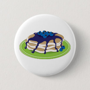 Pancakes Blueberry 2 Inch Round Button