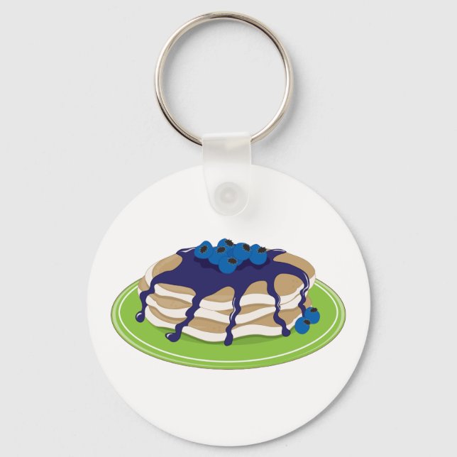 Pancakes Blueberry Keychain (Front)