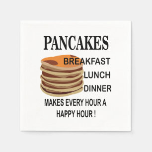 Pancakes Breakfast Birthday Pancake Party Napkin