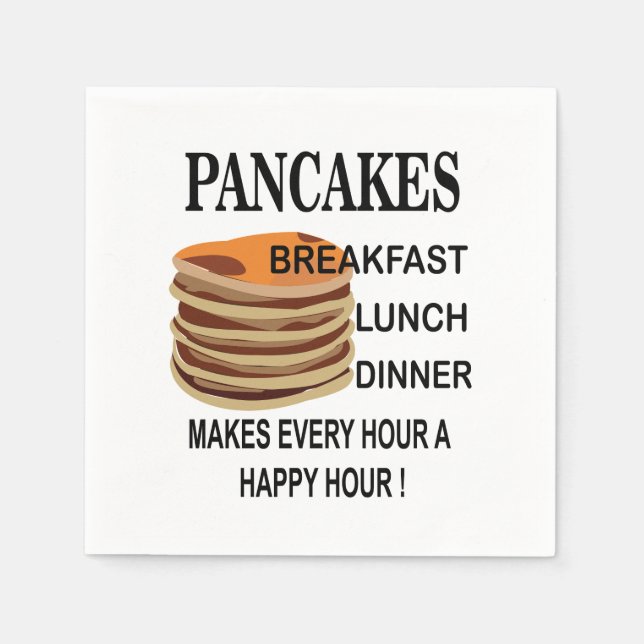 Pancakes Breakfast Birthday Pancake Party Napkin (Front)