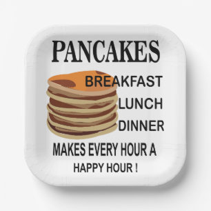 Pancakes Breakfast Birthday Pancake Party Paper Plate