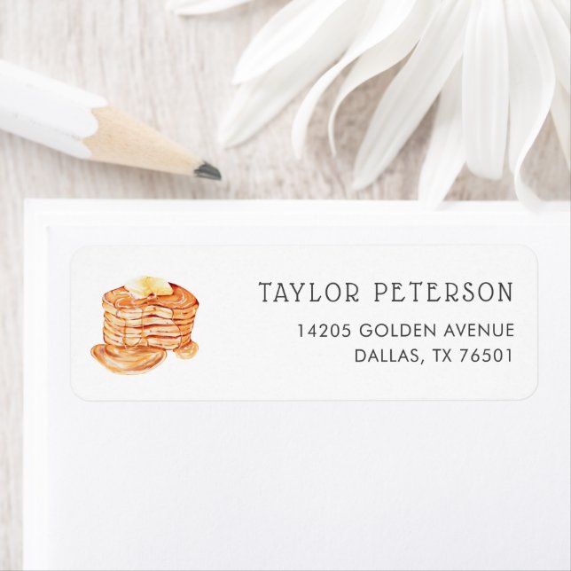 Pancakes Breakfast Party Return Address Label (Insitu)