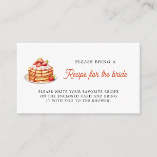 Pancakes Bring a recipe Bridal shower request  Enclosure Card