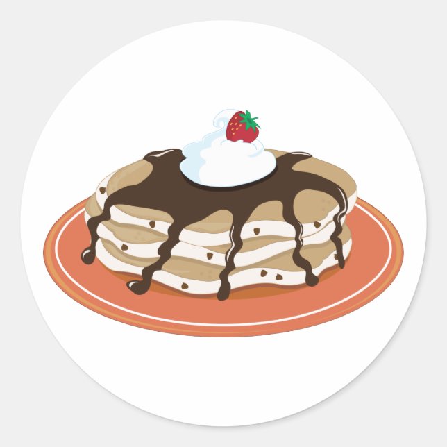Pancakes Chocolate Classic Round Sticker (Front)