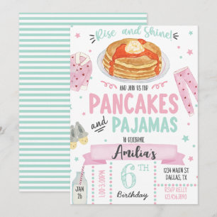 Pancakes et pyjamas Invitation de fête d'anniversa