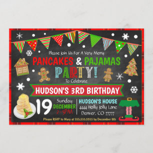 Pancakes et pyjamas Noël Invitation