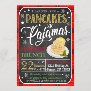 Pancakes et pyjamas Noël Invitation à la fête de N