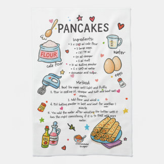 Pancakes Illustrated Dish Towel