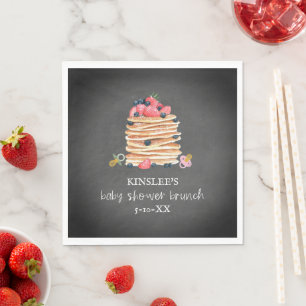 Pancakes & Pacifiers Baby Shower Brunch Chalkboard Napkin