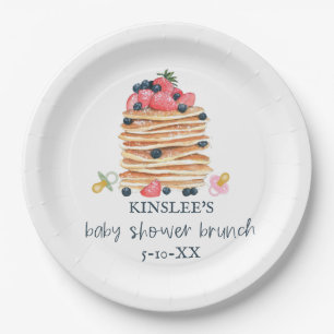 Pancakes & Pacifiers Baby Shower Brunch Paper Plate